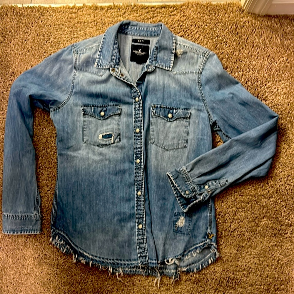 Vintage denim button down shirt.